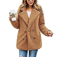 PRETTYGARDEN Women's Fashion Winter Coat Long Sleeve Lapel Zip Up Faux Shearling Shaggy Oversized Shacket Jacket