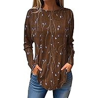 Oversize Shirts for Women Workout Shirts for Women T Shirts for Women Womens Shirts Tops for Women Tshirt Fall Tops for Women Plaid Shirts for Women Long Sleeve Tee Shirts Brown M