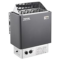 VEVOR Sauna Heater,220V Electric Sauna Stove, Steam Bath Sauna Heate 3h Timer and Adjustable Temp for Max. 176-318 Cubic Feet, Home Hotel Spa Shower Use (6KW) FCC Certification