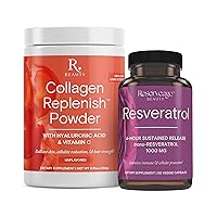 Reserveage Beauty, Collagen Replenish Powder with Hyaluronic Acid & Vitamin C, 8.25 Oz, Unflavored & Resveratrol 1000 mg, Antioxidant Supplement, Supports Healthy Aging and Immune System, Paleo, Keto,