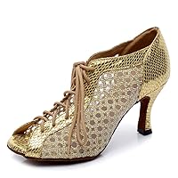YKXLM Women's Latin Dance Shoes, Ballroom Performance Wedding Party Dance Shoes,Model QJW2002