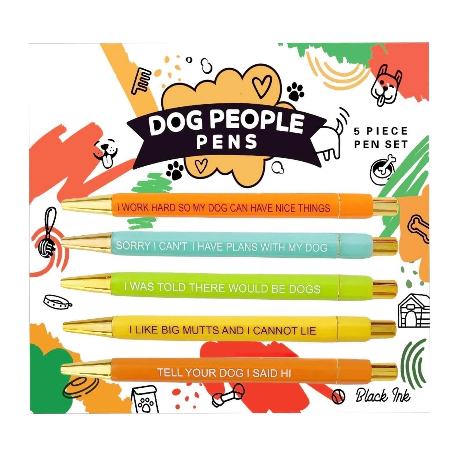 Jxueych Funny Pens 5-Count, Black Ink,Medium Nib 1.0mm, Funny Office Gifts  for Coworkers, Personalized Offensive Pens Vibrant Funny Quotes Swear Word