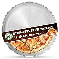 Stainless Steel Pizza Pans 12 inch, Pizza-Pan for Oven, Steel Pizza Tray, Round Pizza Plate Set of 1