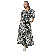 Velvet by Graham & Spencer Women's Raya Printed Silk Cotton Voile Ankle Length Dress