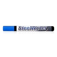 Steelwriter Metal Marking Paint Pen - Blue - Washable Removable Industrial Marker For Writing & Drawing on Steel and other Metals, Wet Erase, Best for Construction, Fabrication, Welders, Pipefitter