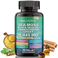 Blend 19445mg with Sea Moss 7000mg, Black Seed Oil 4000mg, Ashwagandha 2000mg, Turmeric 2000mg, Bladderwrack 2000mg, Burdock 2000mg & Ginger