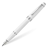 Cross Bailey Light Polished Resin Refillable Fountain Pen, Fine Nib, Includes Premium Gift Box - Glossy White