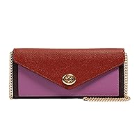 Coach Colorblock Leather Envelope Wallet w Chain and Turnlock