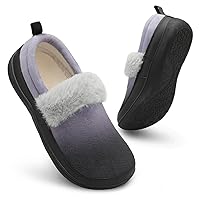 Scurtain Women Moccasin Slippers Cozy Slip on House Shoes for Women Wide Winter Mini Boots With Comfy Rubber Sole