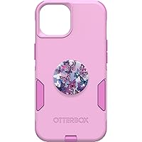 Bundle: OtterBox iPhone 15, iPhone 14, and iPhone 13 Commuter Series Case - (RUN WILDFLOWER) + PopSockets PopGrip - (FLUTTERBY), slim & tough, pocket-friendly, with port protection, PopGrip included