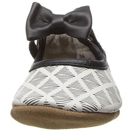 Robeez Baby-Girl's Mary Jane Soft Soles, Modern Diamond Black/White, 12-18 Months M US Infant