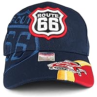 Trendy Apparel Shop Route 66 Classic Car Embroidered Structured Baseball Cap