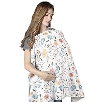 Yoofoss Nursing Cover for Breastfeeding, 100% Cotton Soft Breastfeeding Cover for Infants Babies Nursing Apron Cover for Mother Autumn Winter Breastfeeding (Flowers)