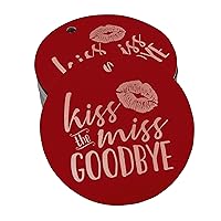 Pack of 50 Kiss The Miss Goodbye Bridal Shower Favor Paper Tags Craft Real Rose Gold Foil Hang Tags