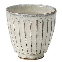 Marui Pottery MR-3-3506 Shigaraki Ware Hechimon Tea Cup Cup White Glaze Carved Diameter 3.3 x Height 3.3 inches (8.5 cm) x Height 3.3 inches (8.5 cm) Ceramic Made in Japan