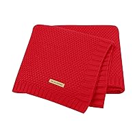 mimixiong Baby Blanket Knit Toddler Blankets for Boys and Girls Red 40 x30 Inch