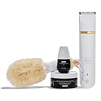Bushbalm Francesca Trimmer Electric Shaver, 3 Step Routine for Keratosis Pilaris, Sweet Escape Exfoliating Scrub (236 ml), Sweet Escape Scented Oil (30 ml) and Nordic Dry Brush