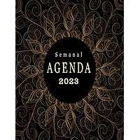agenda semanal 2023: agenda semanal 2023,12 meses de enero a diciembre de 2023 maravilloso planificador de gran formato A4 120 paginas 2 páginas por semana patrón de mandala. (Spanish Edition)