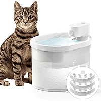 Cat Water Fountain, Wireless & Battery Operated 67oz/2L Automatic Pet Water Fountain for Cats & Multiple Pets