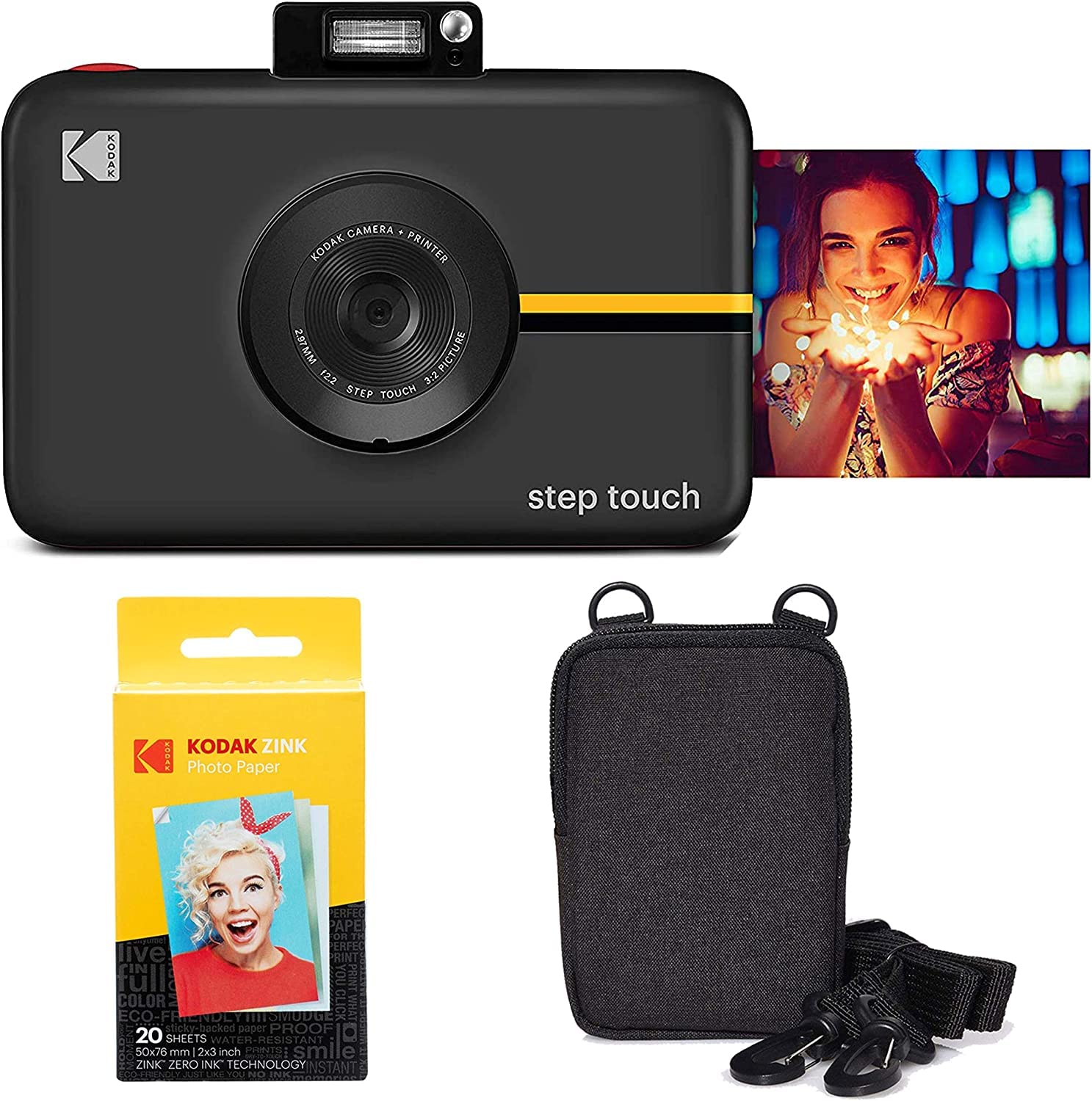 Kodak Step Touch 13MP Digital Camera & Instant Printer with 3.5 LCD Touchscreen (Black) Go Bundle