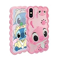 Cases for iPhone Xs MAX Case, Cute 3D Cartoon Unique Soft Silicone Animal Rubber Character Shockproof Anti-Bump Protector Boys Kids Gifts Cover Housing Skin for iPhone Xs MAX 6.5”