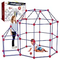 180 Pack Fort Building Kits for Kids 4, 5, 6, 7, 8+ Year Old Boys & Girls, Creative STEM Building Toys for DIY Castles, Tunnels, Play Tent, Ideal Gifts for Aged 5-8