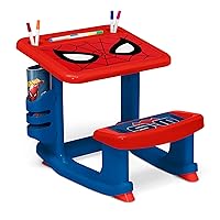 Spider-Man Draw and Play Desk by Delta Children – Includes 10 Markers and Coloring Book, Blue