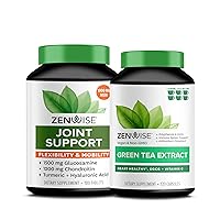 Zenwise Health Energy & Mobility Boost Bundle - Joint Support + Green Tea Extract - Features MSM Glucosamine & Chondroitin for Extra Strength Relief - Plus Vitamin C - Immune & Metabolism Booster