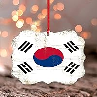 Christmas Ornaments 2022 South Korea Acrylic Christmas Tree Ornament Country Flag Patriotic Christmas Bauble Flag Heroes Series Keepsake Collectible Gift Tree Decoration Stocking Name Tag Transparent