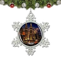 Malaysia Kuala Lumpur Christmas Ornament Tree Decoration Crystal Metal Souvenir Gift