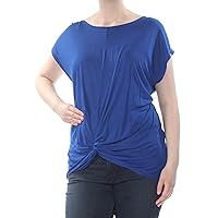 INC Women's Twist-front Short Sleeve Casual Shirt Top