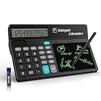 Calculator with Notepad 12 Digits Large Display, Touch Comfortable Calculator Big Buttons, Support Solar and Battery for Office, School, Home & Business