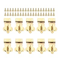 dophee 10Pcs Brass Solid Padlock Hasp, Mini Decorative Hasps Buckles with Screws for Wooden Box Jewelry Box Wine Gift Case Chest Suitcase, 1.06