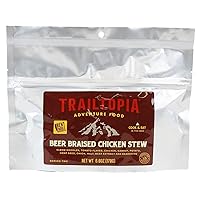 Trailtopia Bent Paddle Beer Braised Chicken Stew- Freeze Dried Hiking Dinner | Delicious Taste | Quick & Easy Prep | Lightweight | Perfect for Camping | High Energy Meals for Outdoor Adventures