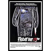 buyartforless IF PW 51198 36x24 1.25 Black Plexi Framed Friday The 13th 1 (1980) 36X24 Classic Horror Movie Art Print Poster 24 Hours of Terror, Multicolor