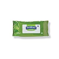 FitRight Aloe Personal Cleansing Cloth Wipes, Scented, 8 x 10 inch Adult Large Incontinence Wipes, 68 count, pack of 12