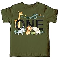 Wild One Boys 1st Birthday Safari Animal Themed T-Shirts and Raglans for Baby Boys