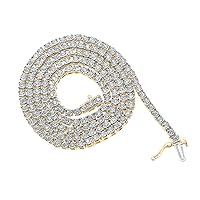 10K Yellow Gold Mens Diamond 20-inch Stylish Link Chain Necklace 3 Ctw.