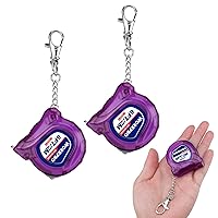 WORKPRO Keychain Tape Measure, 6FT Retractable Easy Reading Mini Tape Measurement, Inch/Metric Scale Pocket Size Small Tape Measure for Engineer, Lightweight, ABS Protective Casing, 2 Pcs, Purple