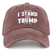 I Stand with Trump Hats Travel Hat Pigment Black Womens Baseball Caps Gifts for Son Baseball Caps