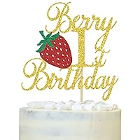 Berry 1st Birthday Cake Topper, Sweet One, My 1st Birthday, Miss Onderful Cake Decor, Glittery Strawberry Theme Happy 1st Birthday Party Decorations