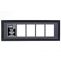 5 Opening 5x7 Black Picture Frame with 10x32-inch Black Mat Collage including Full Strength Glass, Alphabet Photography