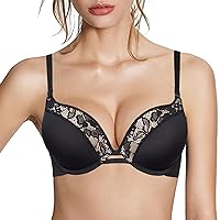 Women's Push Up Lift Bra Lace Padded Underwire Support Brassiere Multiway Sexy Low Plunge Bras