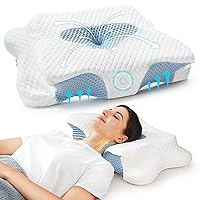 Neck Pillow for Pain Relief Sleeping, Hollow Design Cervical Memory Foam Pillows, Ergonomic Orthopedic Neck Support Contour Pillow for Side, Back and Stomach Sleepers