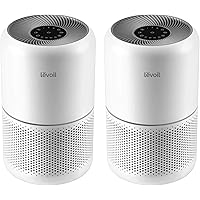 LEVOIT Air Purifier for Home Allergies Pets Hair in Bedroom, Covers Up to 1095 Sq.Foot Powered by 45W High Torque Motor, 3-in-1 Filter, Remove Dust Smoke Pollutants Odor, Core 300, White, 2 Pack