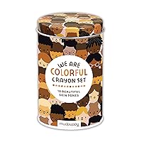 Mudpuppy We Are Colorful Skin Tone Crayon Set from, Includes 18 Crayons, Beyond Just Peach and Brown!, Tin package makes for a great gift!, Ages 3+