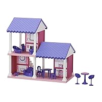 American Plastic Toys Fashion Doll Cozy Cottage For Toddlers & Kids Ages 3 Years and Up | 13 Accessories to Decorate With | Made in USA from Safe Plastics | Encourages Immersive Play