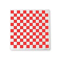 1000 Sheets of Red and White Checkered, Grease - Resistant, Basket Liners/Deli Paper with Labels