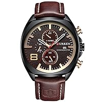 CURREN Quartz Watches for Men's Original Brand Multi-Function Calendar Style Waterproof Boys Leather Wrist Watch 8324