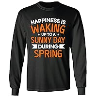 Gift Idea for Women Gnome Happiness Brighten Up Your Spring Mood Black and Muticolor Unisex Long Sleeve T Shirt